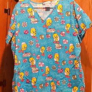 Plus size scrub top